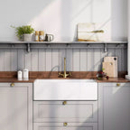 Inspire Single Bowl Belfast Sink With Offset Waste And Weir Overflow