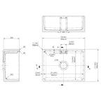 Inspire Single Bowl Belfast Sink With Central Waste And Weir Overflow - White