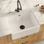 Inspire Single Bowl Belfast Sink With Central Waste And Weir Overflow - White