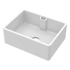 Inspire Single Bowl Belfast Sink With Central Waste And Weir Overflow - White