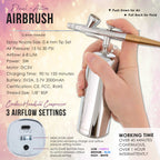 Belloccio Complete Cordless Handheld Airbrush Cosmetic Makeup System with 4 Tan Foundation Shades, 18-Piece Kit, Primer, Blush, Bronzer, Highlighter