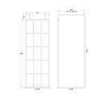 Aspect 8mm Glass Frame Wetroom Panel With Arms And Feet - Matt Black