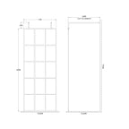 Aspect 8mm Glass Frame Wetroom Panel With Arms And Feet - Matt Black