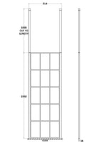 Aspect 8mm Glass Frame Wetroom Panel With Ceiling Posts - Matt Black
