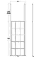 Aspect 8mm Glass Frame Wetroom Panel With Ceiling Posts - Matt Black