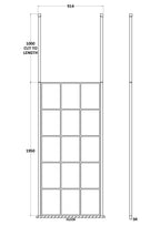 Aspect 8mm Glass Frame Wetroom Panel With Ceiling Posts - Matt Black