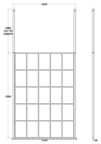 Aspect 8mm Glass Frame Wetroom Panel With Ceiling Posts - Matt Black