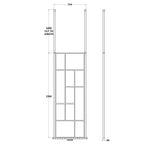Aspect 8mm Glass Abstract Frame Wetroom Panel With Ceiling Posts - Matt Black