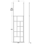 Aspect 8mm Glass Abstract Frame Wetroom Panel With Ceiling Posts - Matt Black