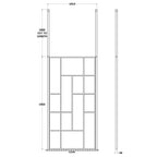 Aspect 8mm Glass Abstract Frame Wetroom Panel With Ceiling Posts - Matt Black