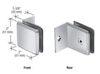 CRL Fixed Panel Beveled Clamp with Small Leg