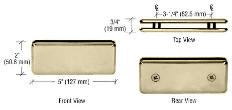 CRL Beveled 180° Glass-To-Glass Clamp