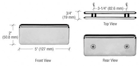 CRL Beveled 180° Glass-To-Glass Clamp