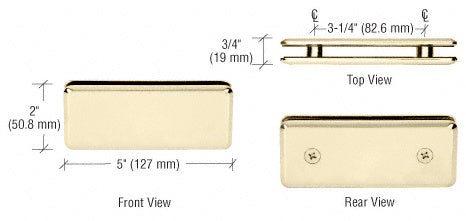 CRL Beveled 180° Glass-To-Glass Clamp