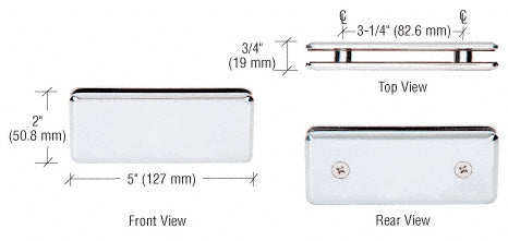 CRL Beveled 180° Glass-To-Glass Clamp