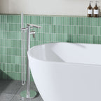 Cove Fluted Floor Mounted Bath Shower Mixer Tap With Handset