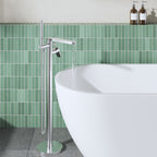 Cove Fluted Floor Mounted Bath Shower Mixer Tap With Handset