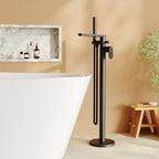 Cove Fluted Floor Mounted Bath Shower Mixer Tap With Handset