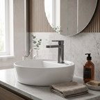 Cove Fluted Mono Basin Mixer Tap With Push Button Waste