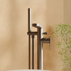 Cove Fluted Floor Mounted Bath Shower Mixer Tap With Handset