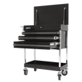Dark Slate Gray Homak 34" Professional 3 Drawer Service Cart