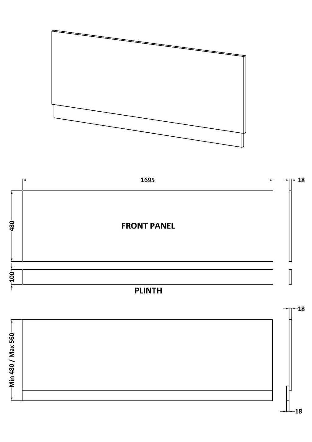 Solvex Front Bath Panel