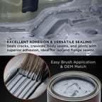 Brushable Seam Sealer, Quart Can with 30.4 Fluid Ounces, Seam Sealer for Automotive Joints & Body Repair, Paintable Gray