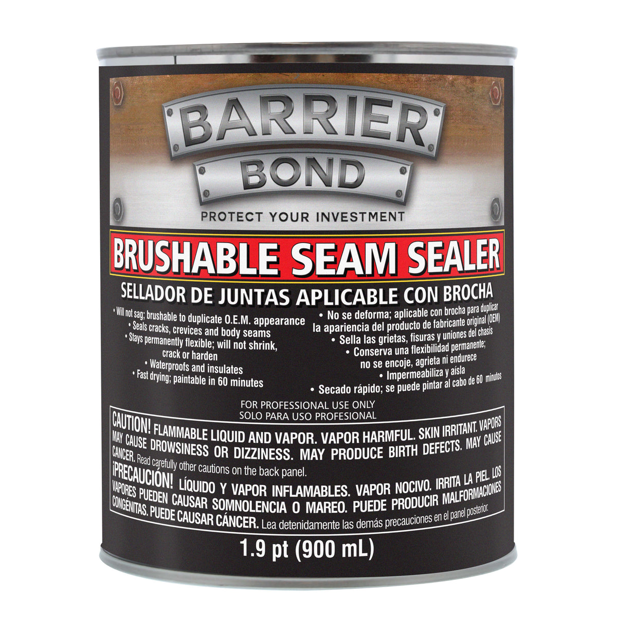 Brushable Seam Sealer, Quart Can with 30.4 Fluid Ounces, Seam Sealer for Automotive Joints & Body Repair, Paintable Gray