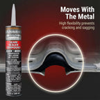 Automotive Seam Sealer, 10.1oz Tube, Black Polyurethane Sealant, Car & Panel Bond
