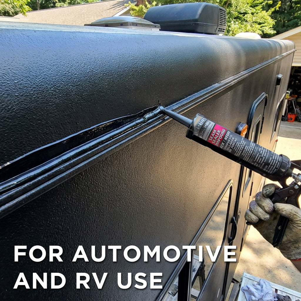 Automotive Seam Sealer, 10.1oz Tube, Black Polyurethane Sealant, Car & Panel Bond