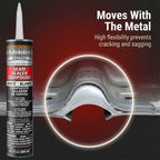 Automotive Seam Sealer, 10.1oz Tube, White Polyurethane Sealant, Car & Panel Bond