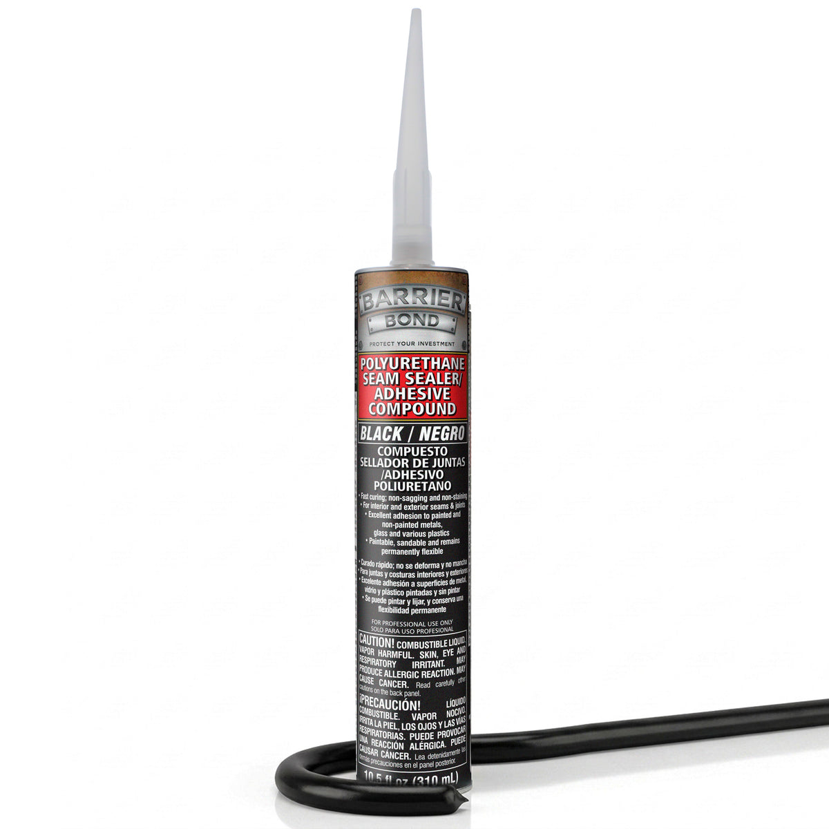 Seam Sealant/Adhesive, 10.5oz Cartridge, Black Polyurethane Seam Sealer, Automotive RV Sealant