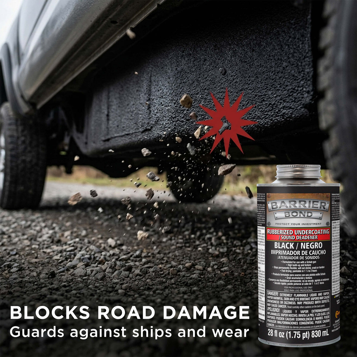 Rubberized Undercoating Sound Deadener Kit, 28oz 4-Pack, Black Spray, Vehicle Undercoating, with Spray Gun
