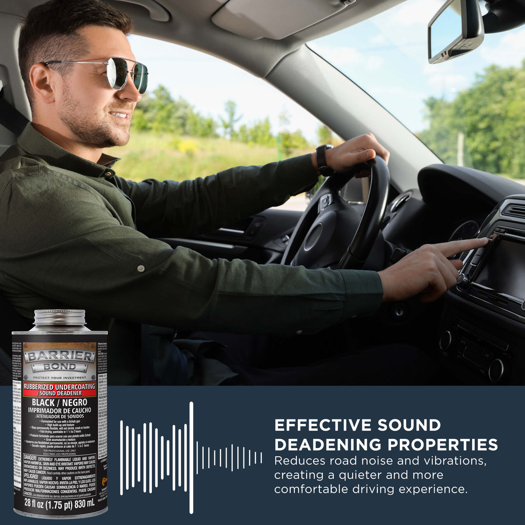 Rubberized Undercoating Sound Deadener, 28oz Can, Black, Spray-On Undercoating for Vehicles