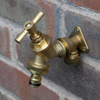 22mm Brass Wall Flange Kit with Brass Quick Connect Tap