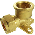 Wall Mount Copper Pipe 22mm 3/4" BSPF