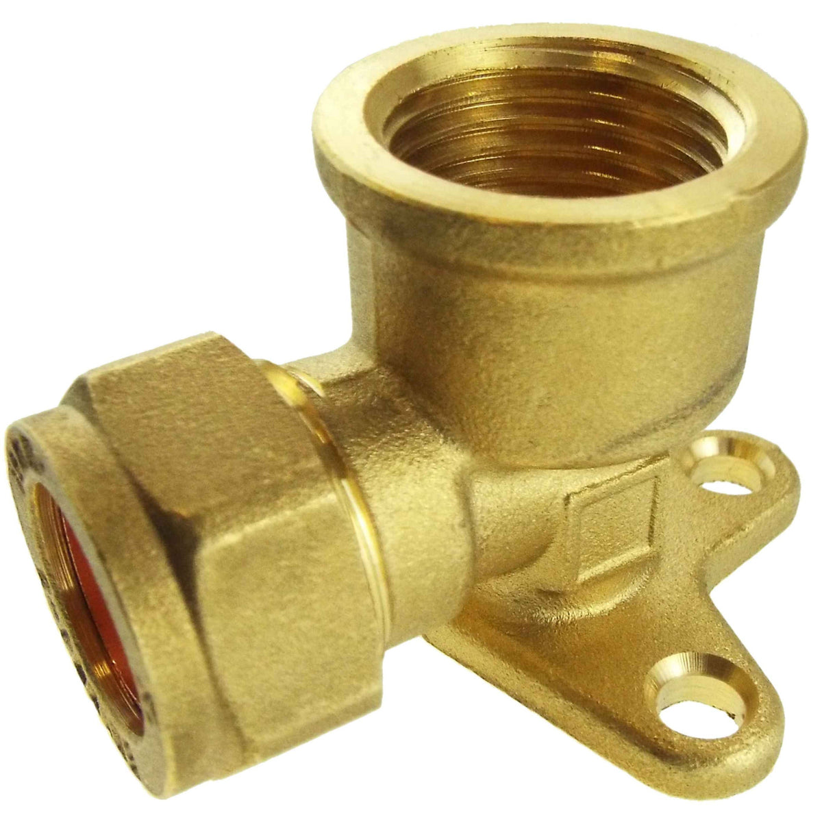 15mm Brass Wall Flange Kit with Lever Tap + Quick Connect Metal Splitter