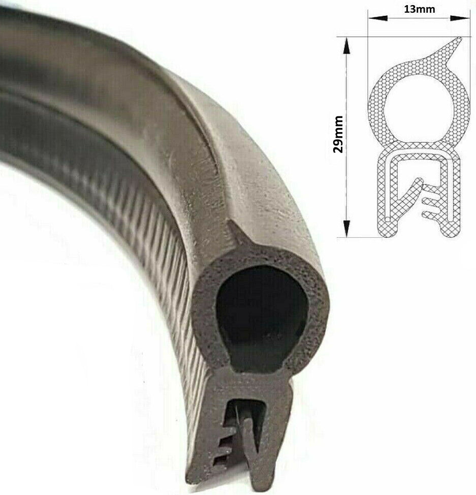 TSEC 1723 - Vertical PVC rubber Trim with Neoprene Sponge Bubble (Fits 1-4mm Panel Thickness)