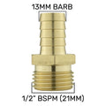 Brass Straight Joiner 13mm - 1/2" BSPM