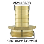 Brass Straight Joiner 25mm - 1.25" BSPM
