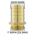 Brass Straight Joiner 32mm - 1" BSPM
