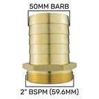 IBC 2” S60X6 Cap with 50mm Brass Barb