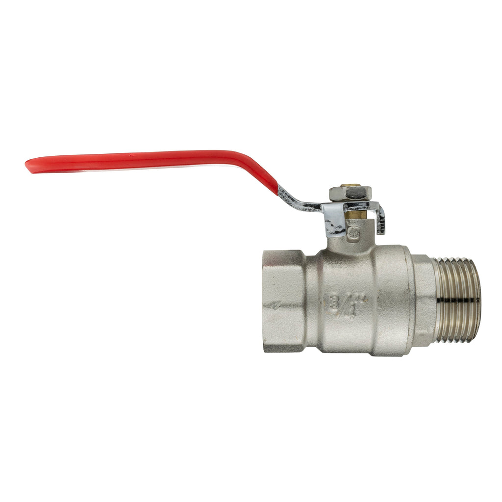 Brass Nickel-Plated Lever Valve 3/4" BSPM-F