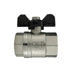Brass Nickel-Plated Butterfly Valve 1" BSPF