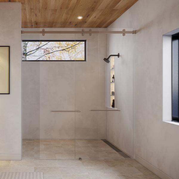 CRL Premium Brixen Series Two Door Bypass Sliding Shower Door System with Concealed Hardware