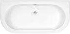 Tivoli Curved Back To Wall Bath With Legs And Panel - 1700mm x 750mm - White