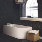 Urban Curved Single Ended Corner Bath With Legs And Panel - 1700mm x 725mm - White