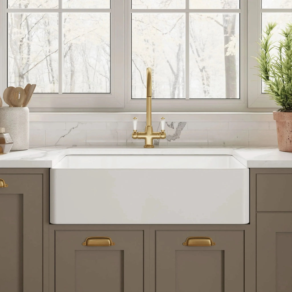 Inspire Single Bowl Butler Sink With Offset Waste