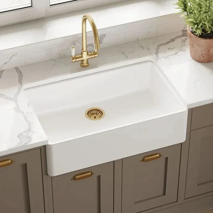 Inspire Single Bowl Butler Sink With Offset Waste