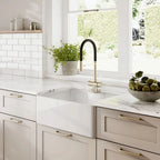 Inspire Single Bowl Butler Sink With Offset Waste And Tap Ledge - White